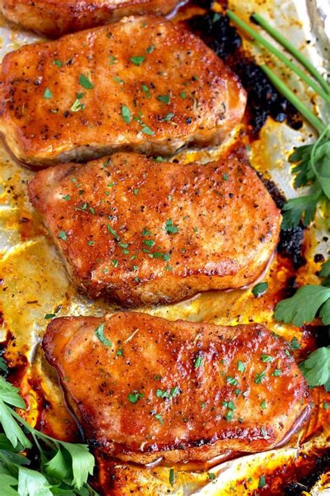 What temp should pork chops be cooked at in the oven?